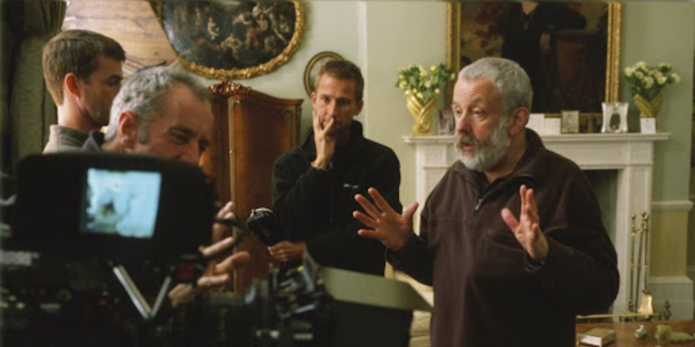 Mike Leigh directing on set of Mr Turner