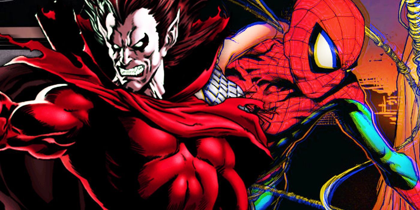 Montage of Spider-Man and Mephisto.
