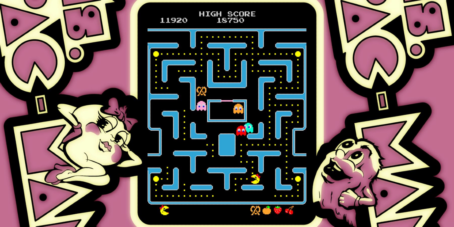 Screenshot from the classic arcade game Ms. Pac-Man