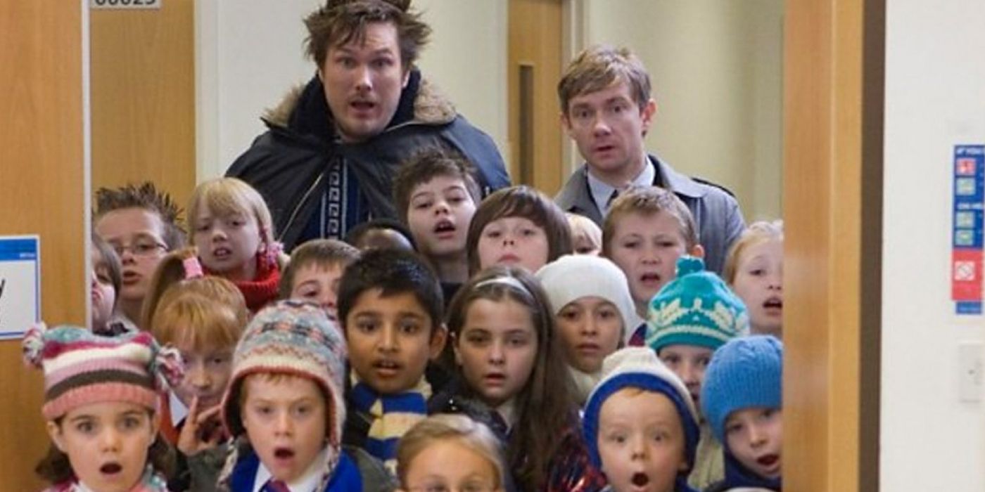 Mr Maddens, Mr Poppy and the children in Nativity