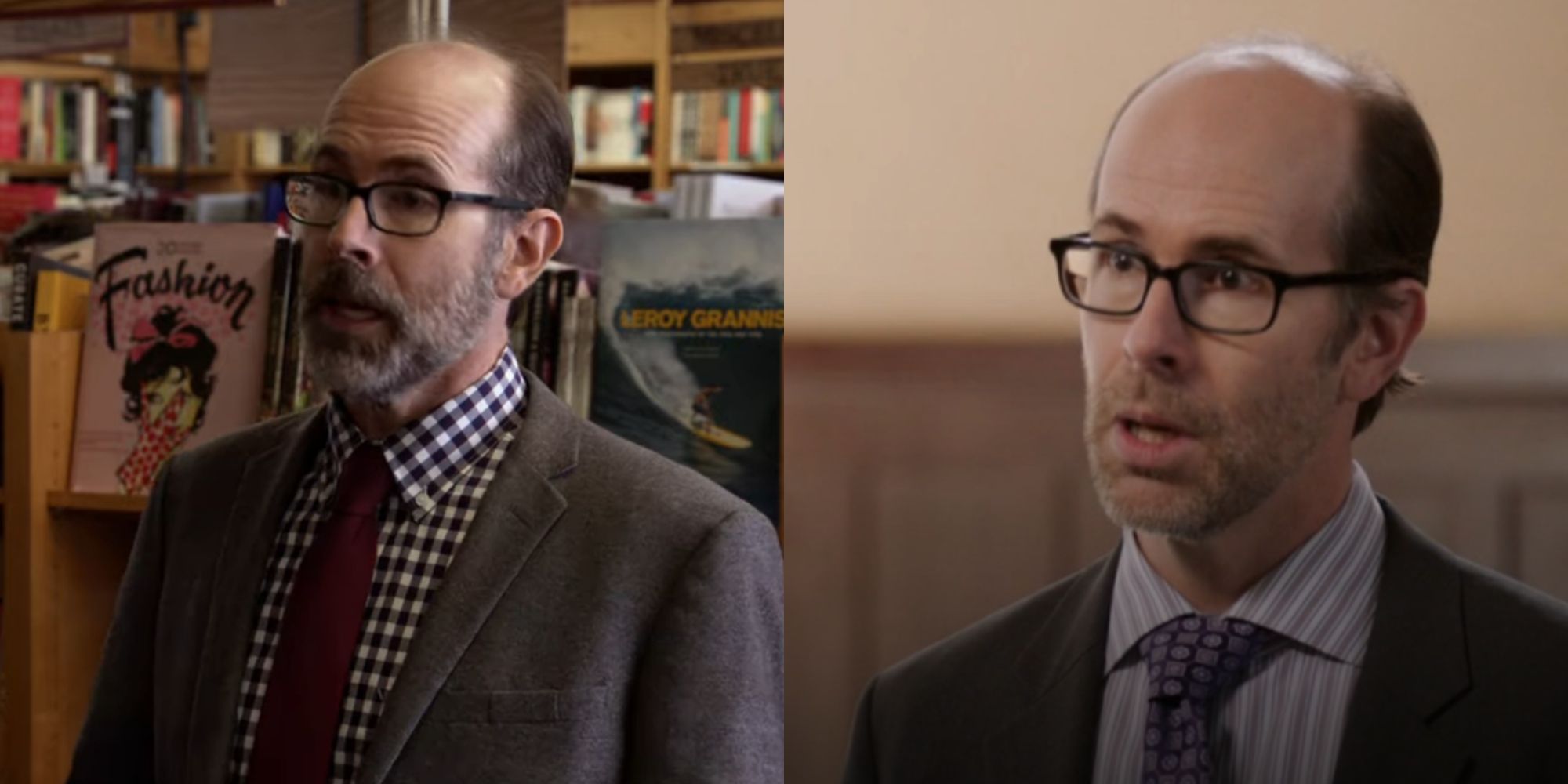 Brian Huskey plays Merle Streep in New Girl and Jake's housing board manager in Brooklyn 99