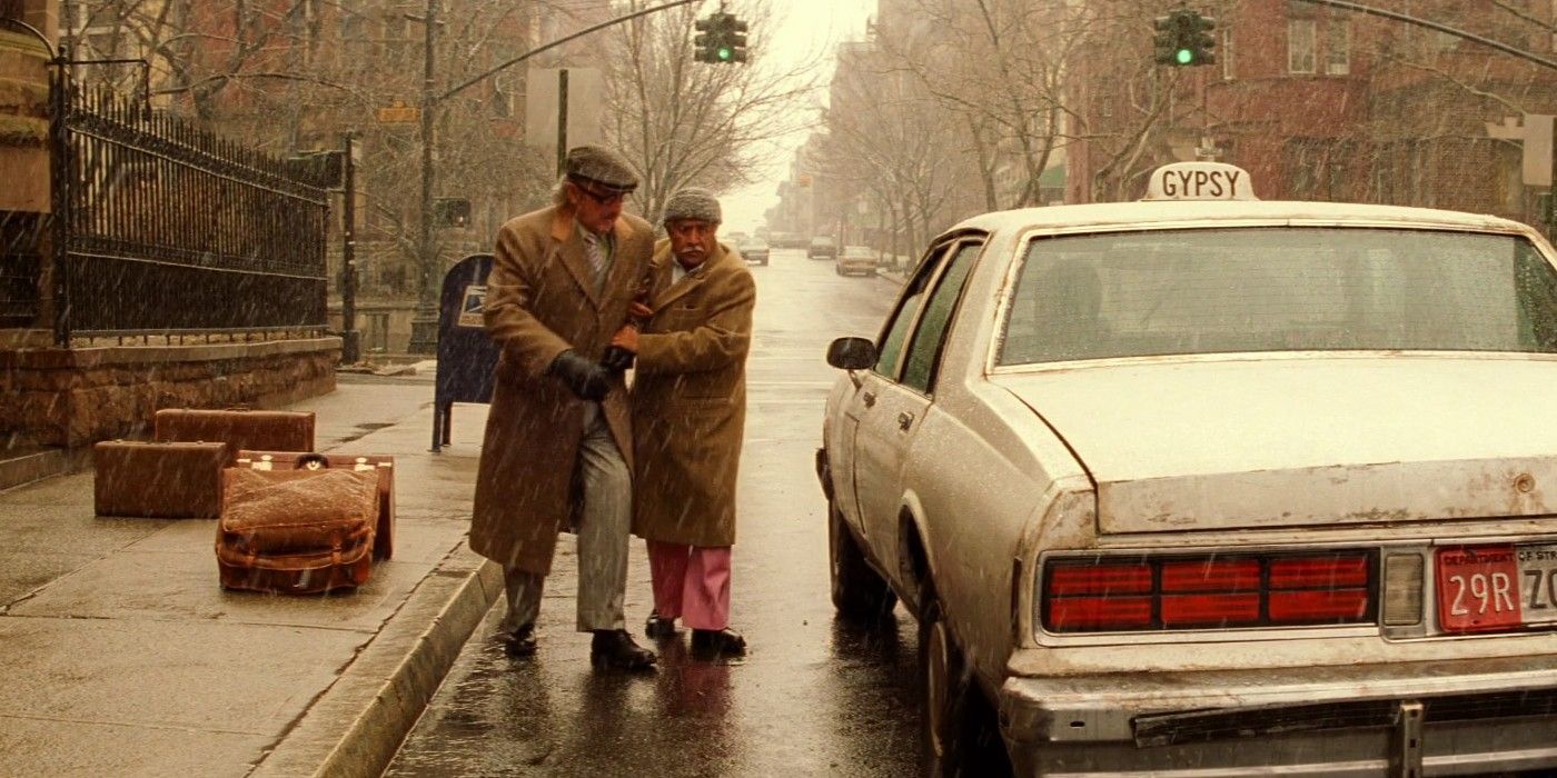 A taxicab parks on the street in The Royal Tenenbaums