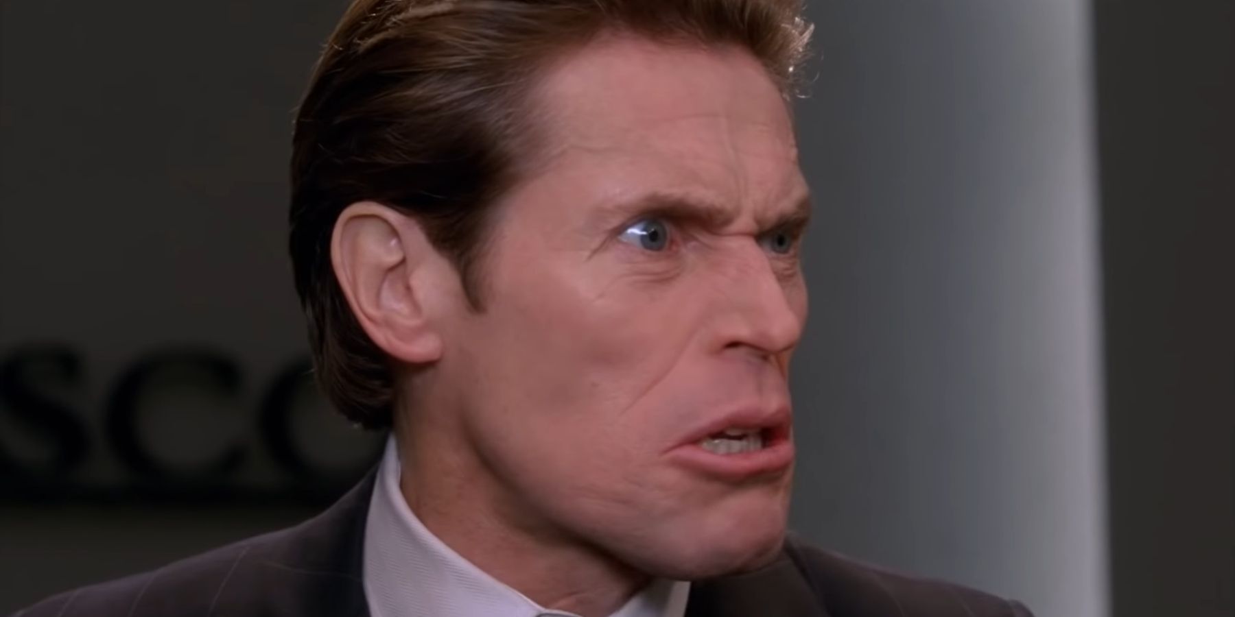 Norman Osborn yelling at the OsCorp board of directors in Spider-Man 2002