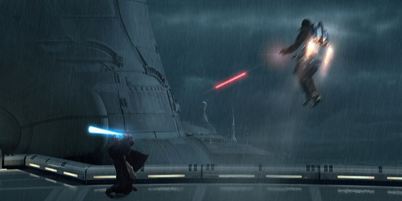 Kenobi battles Jango Fett in Star Wars