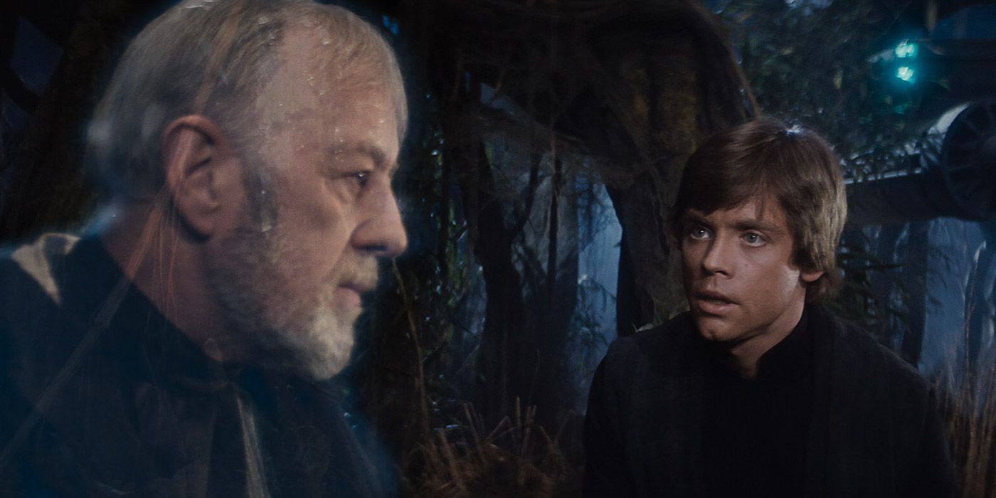 Luke Skywalker confronts Obi-Wan Kenobi in Star Wars: Return of the Jedi