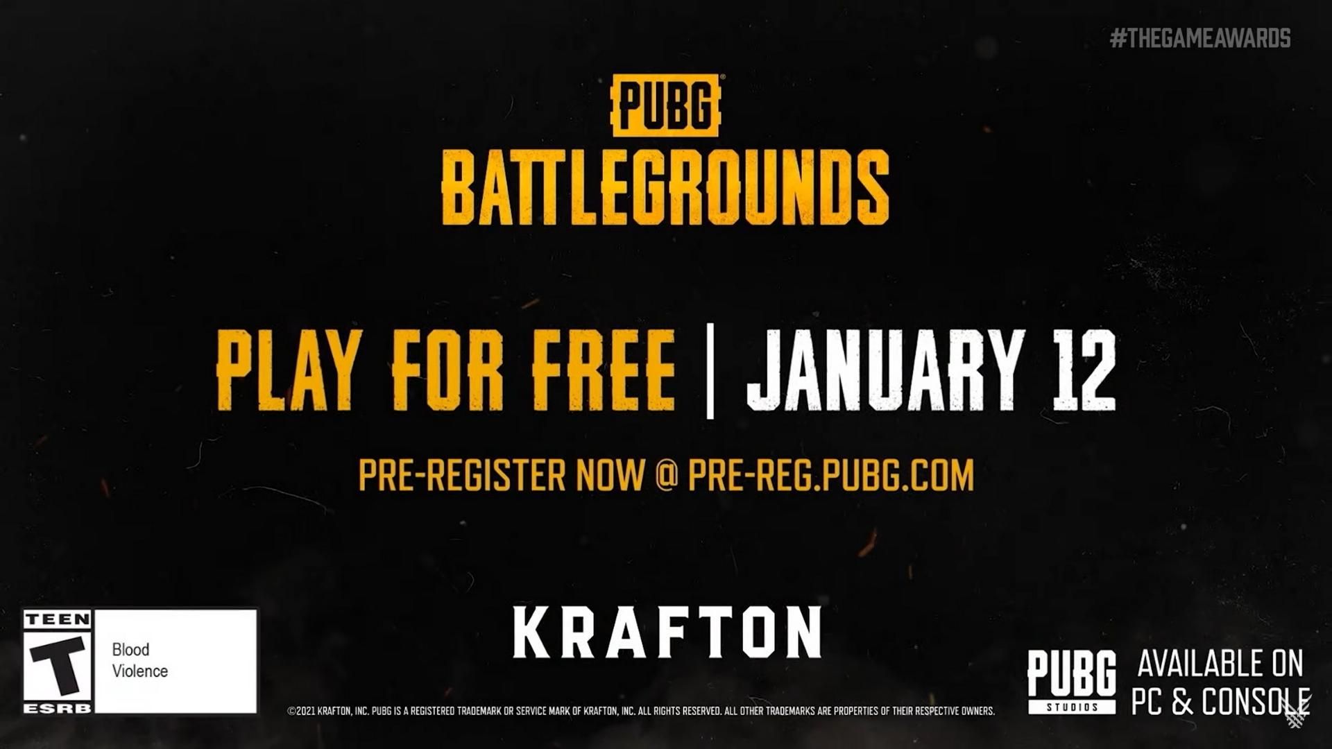 PUBG Battlegrounds is going free to play on January 12