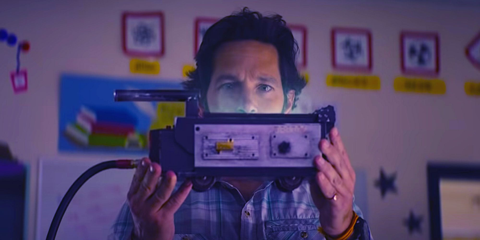 Paul Rudd with Ghost Trap in Ghostbusters: Afterlife