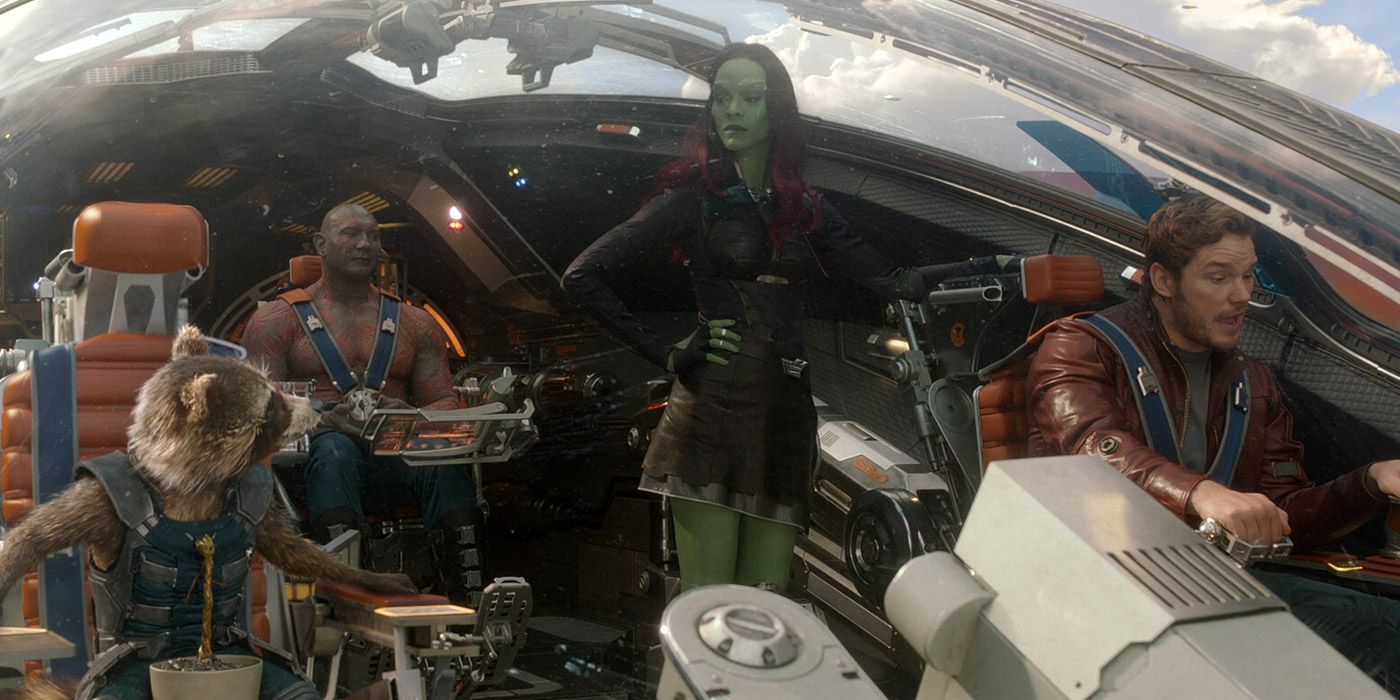 The Guardians of the Galaxy in their ship