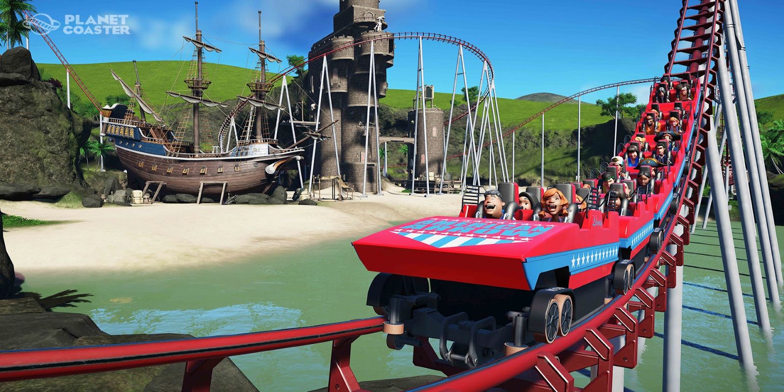 A promotional photo for the game Planet Coaster