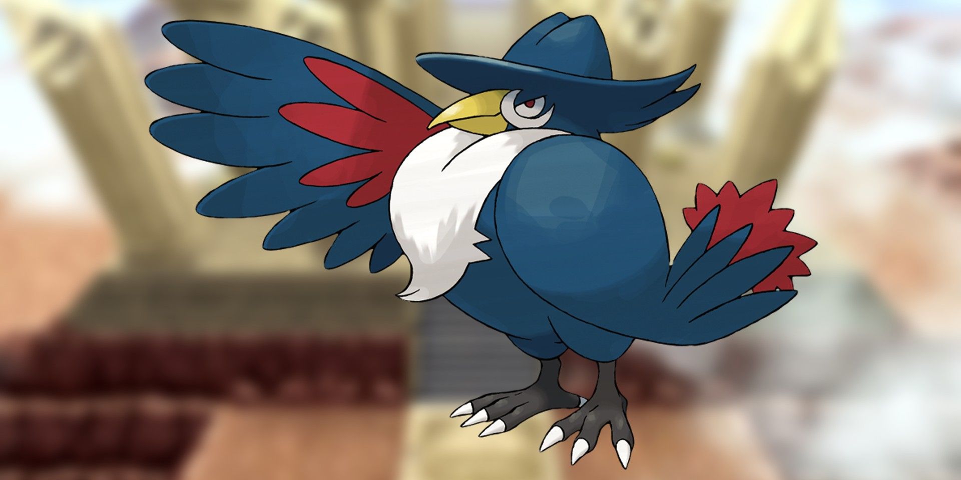 Honchkrow raising its wing in Pokémon BDSP