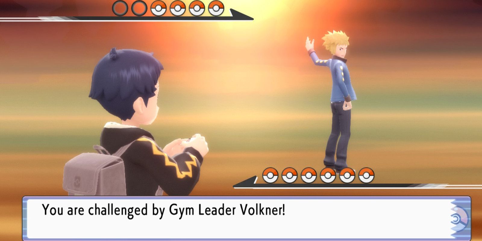 Volkner battles a player in Pokemon.