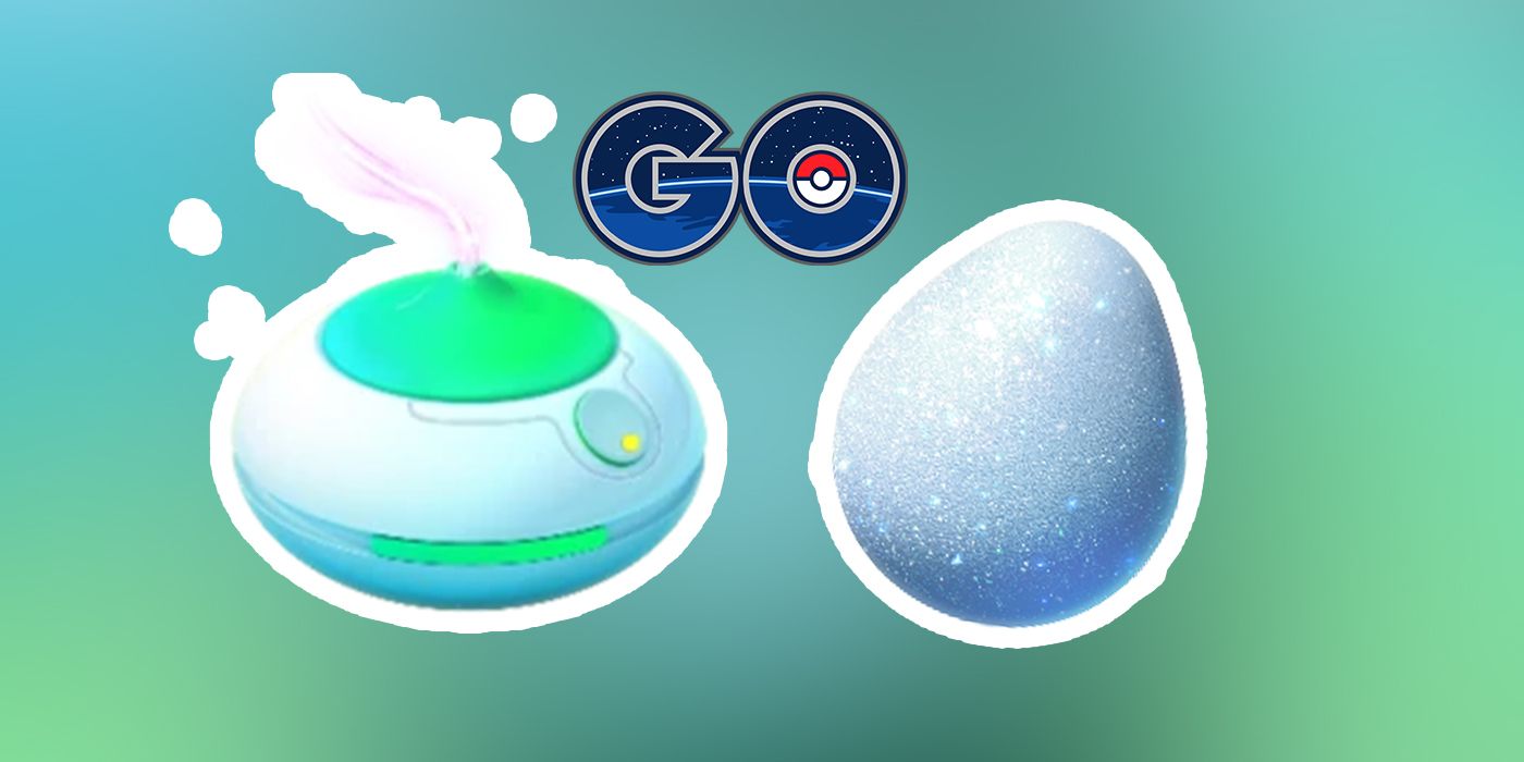 Images of Pokémon GO's Lucky Egg and Incense next to each other