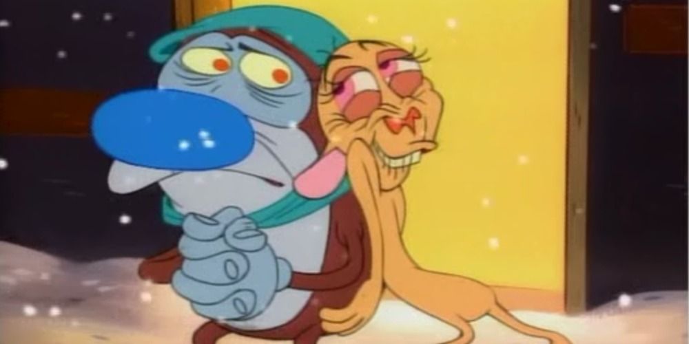 Ren of Stimpy in the snow in Son of Stimpy episode