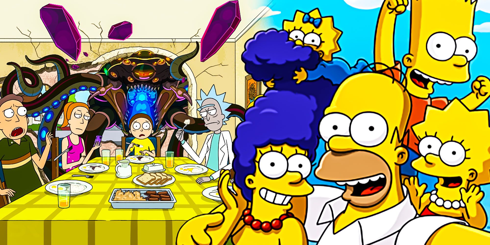 Rick e Morty destroem a família Simpson