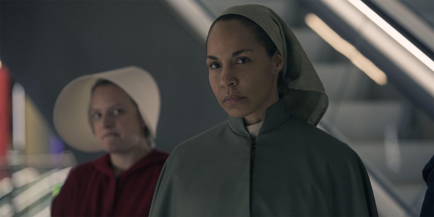 Rita with June is a scene from The Handmaid's Tale.