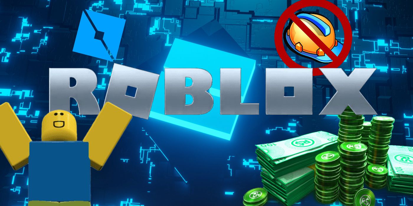 A Roblox collage with the title, ROBUX, BC Crossout, and a robloxian