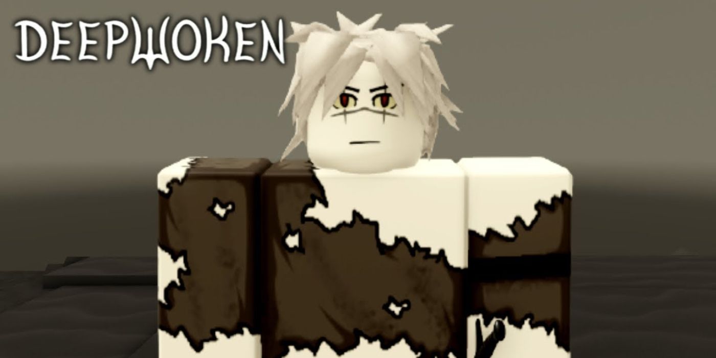 Uma imagem em preto e branco de um personagem com roupas esfarrapadas em Deepwoken