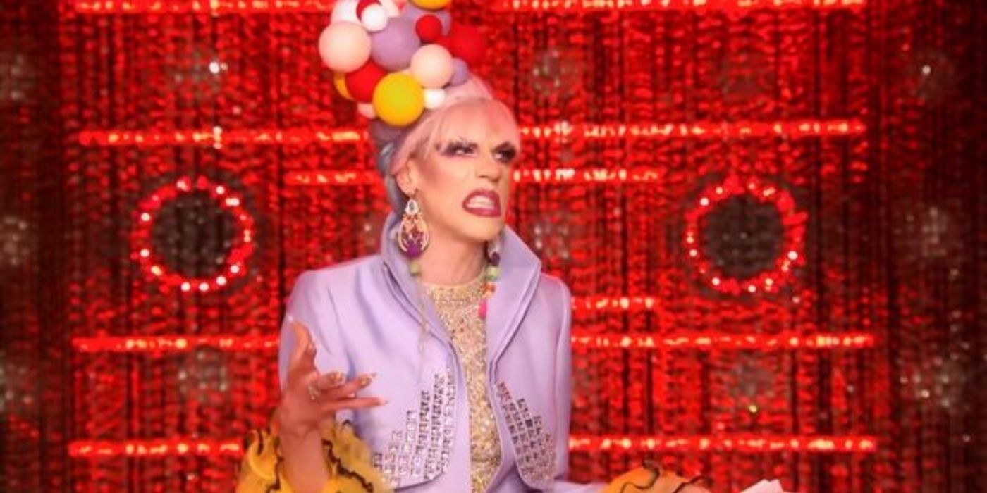 Utica Queen during her stand-up in RuPaul's Drag Race