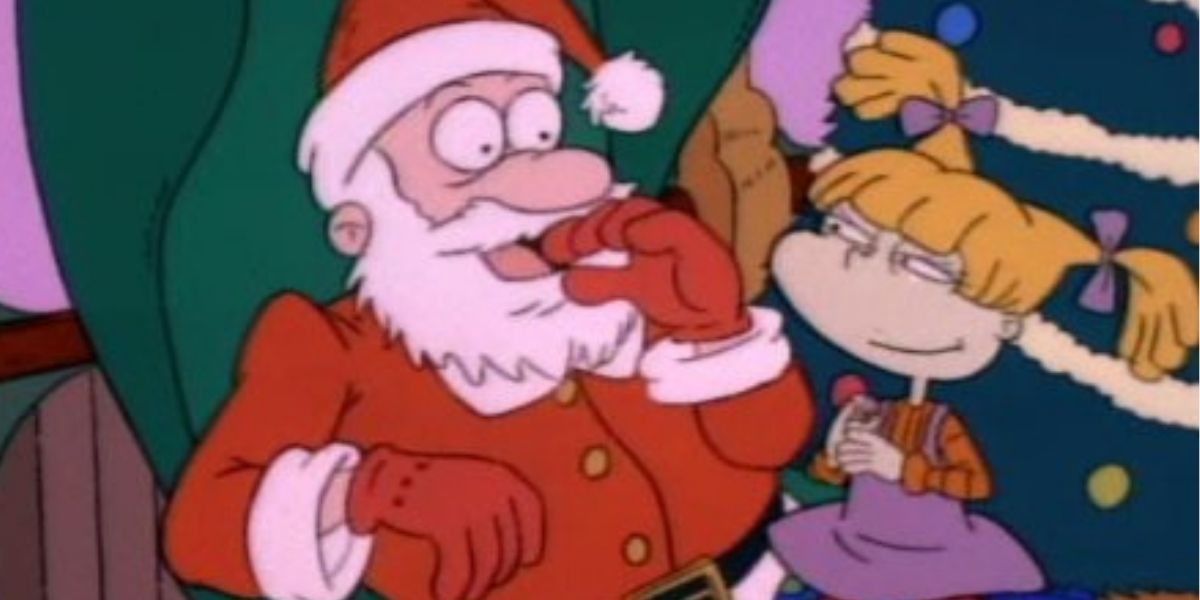 Angelica sitting on Santa's lap in Rugrats