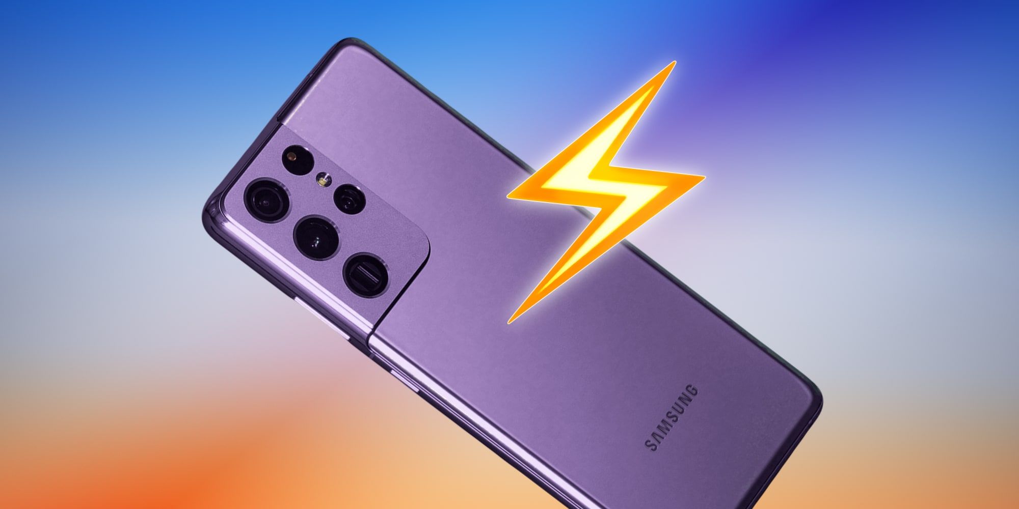 Samsung Galaxy S21 Rendered Purple With Charging Emoji LIghtning