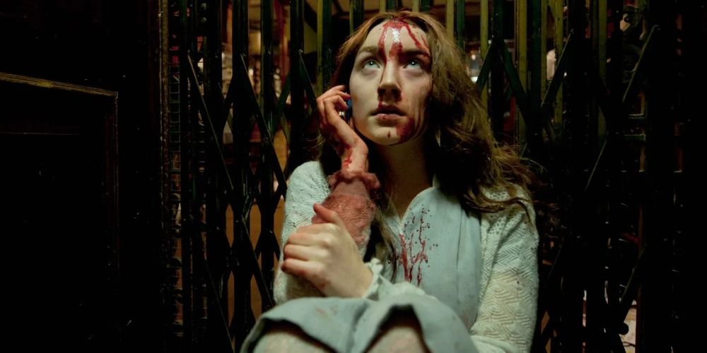 Saoirse Ronan bleeds from the head in Byzantium.