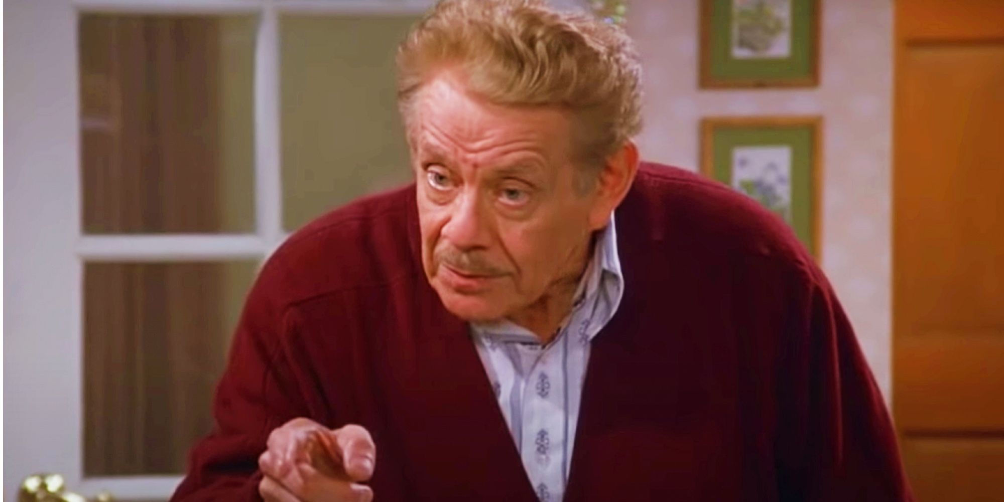 Frank Costanza pointing at somebody in Seinfeld