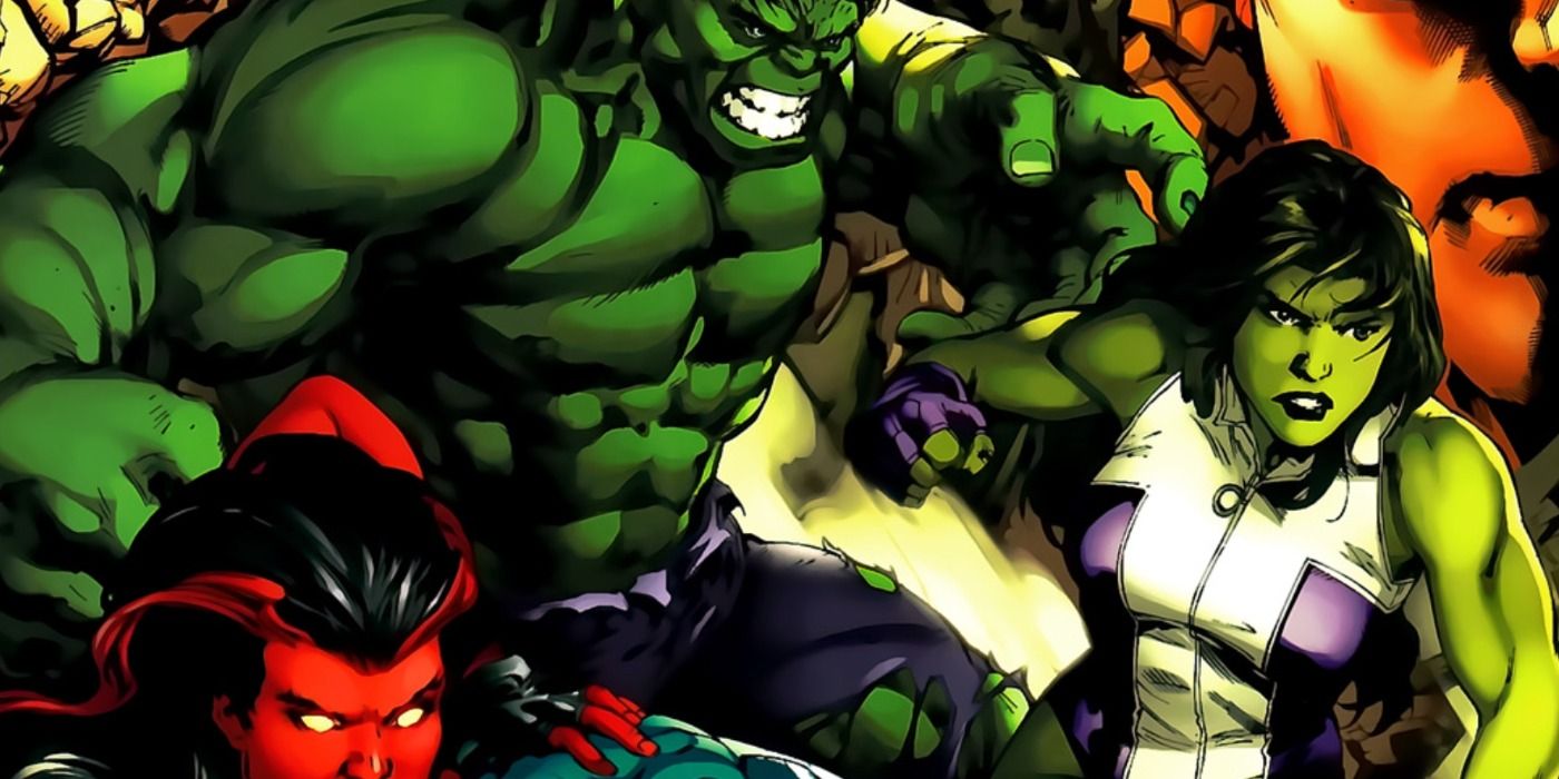 She-Hulk Hulk and Red She-Hulk team up in Marvel Comics.
