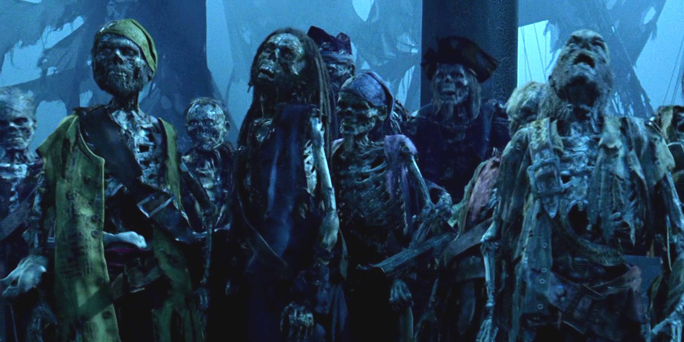 Pirates of the Caribbean skeleton crew on the Black Pearl