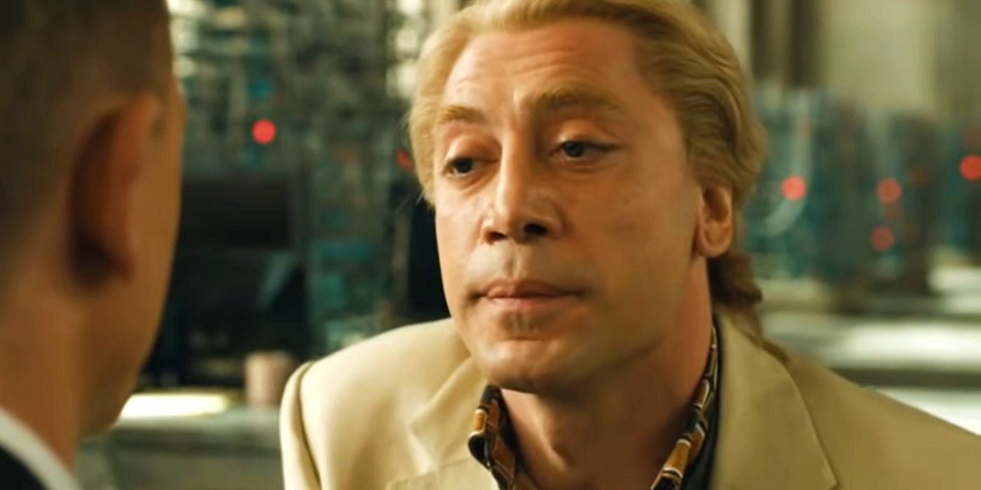 Raoul Silva looking at James Bond in Skyfall