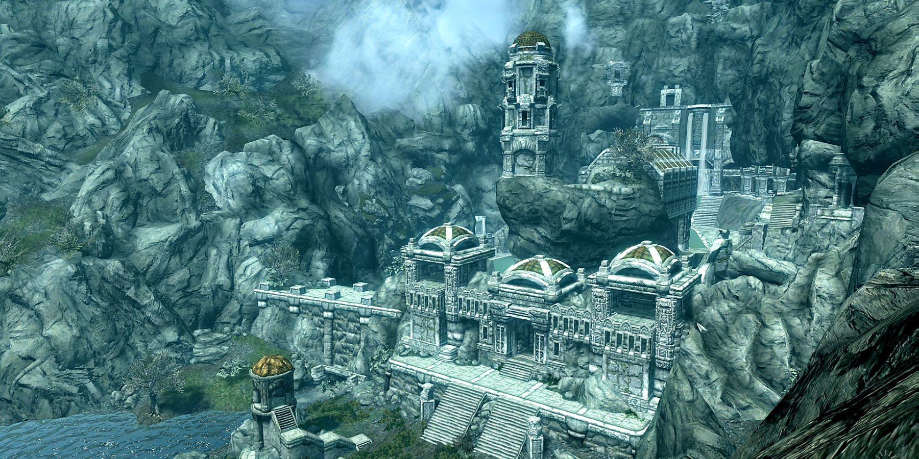 Um castelo em Skyrim