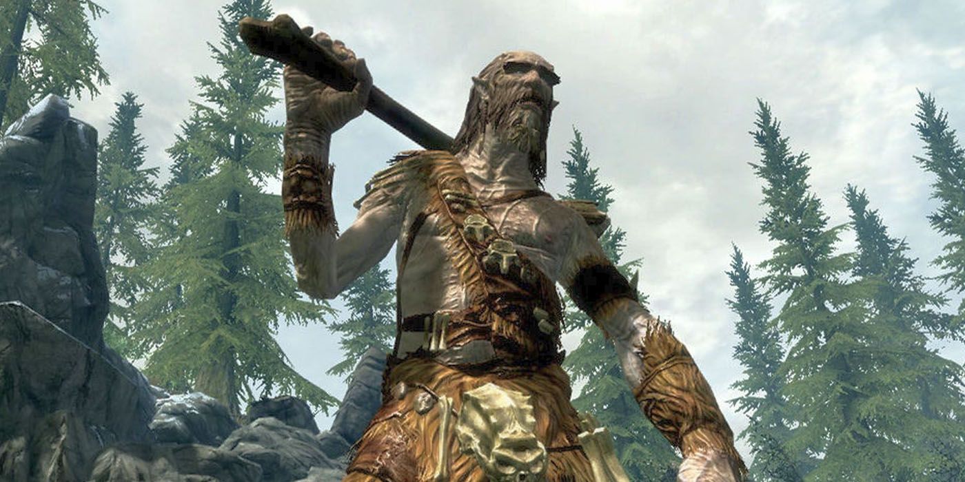 Skyrim Giant Helps Player