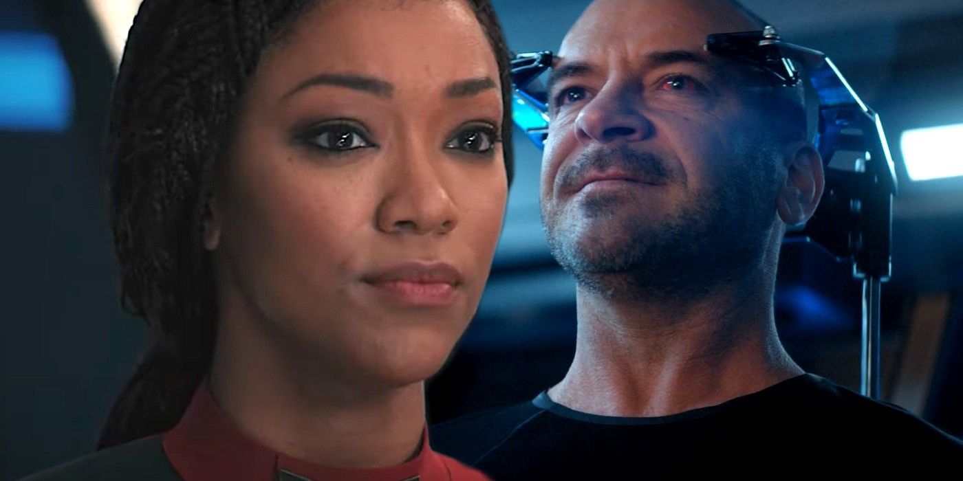 Sonequa Martin Green and Control Leland in Star Trek Discovery