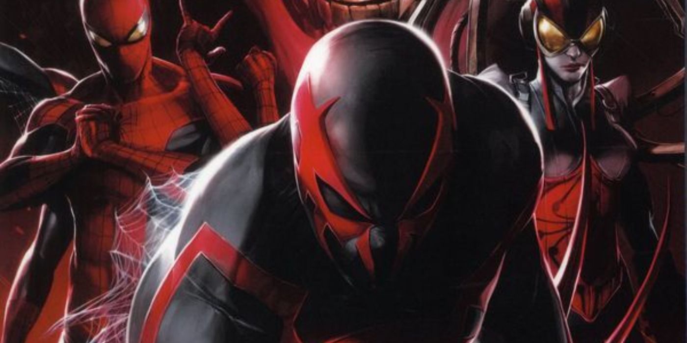 Spider-Man 2099 teams up with Lady Spider and Six Armed Spider-Man in Marvel Comics.