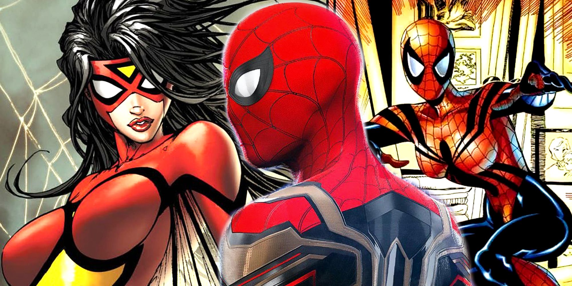 Spider-Man, Spider-Girl, and Spider-Woman in No Way Home