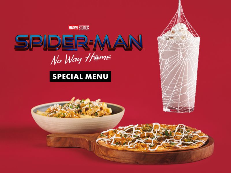 Alamo Drafthouse Spider-Man themed menu