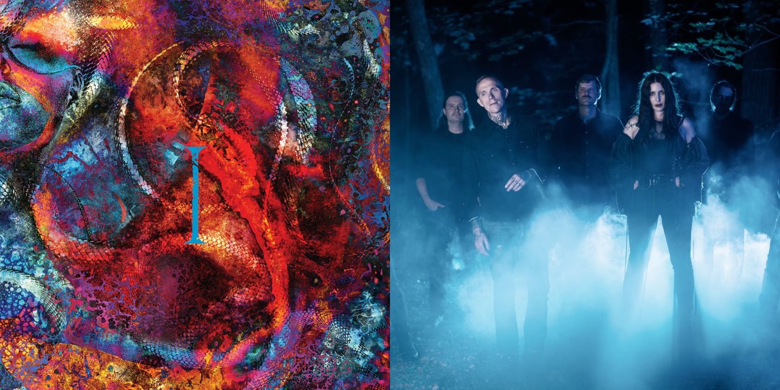 Split image of the album cover of Bloodmoon: I and Converge and Chelsea Wolfe