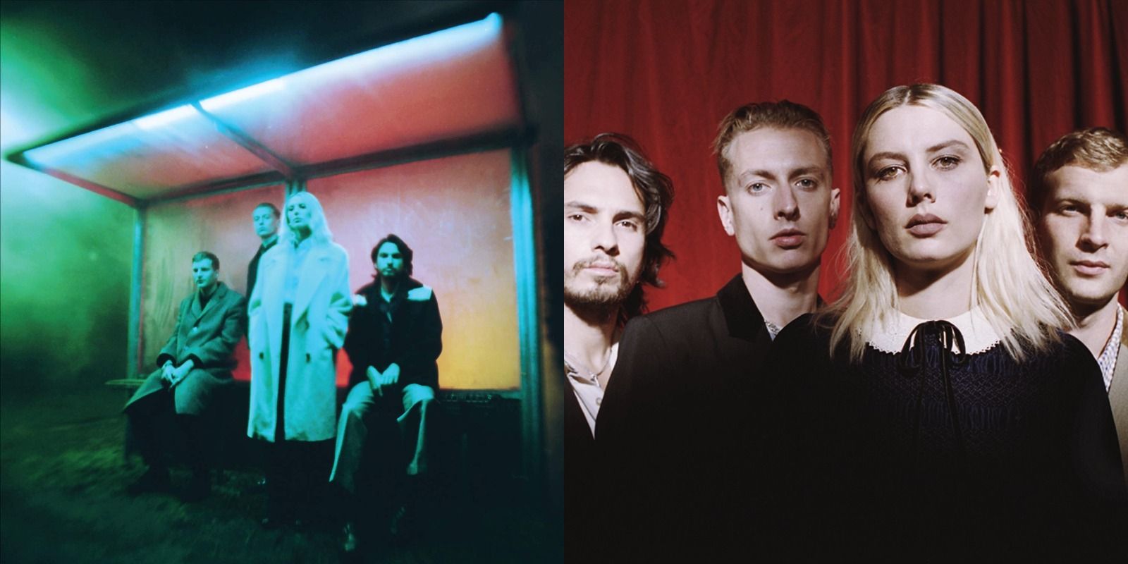 Split image of the album cover of Blue Weekend and Wolf Alice