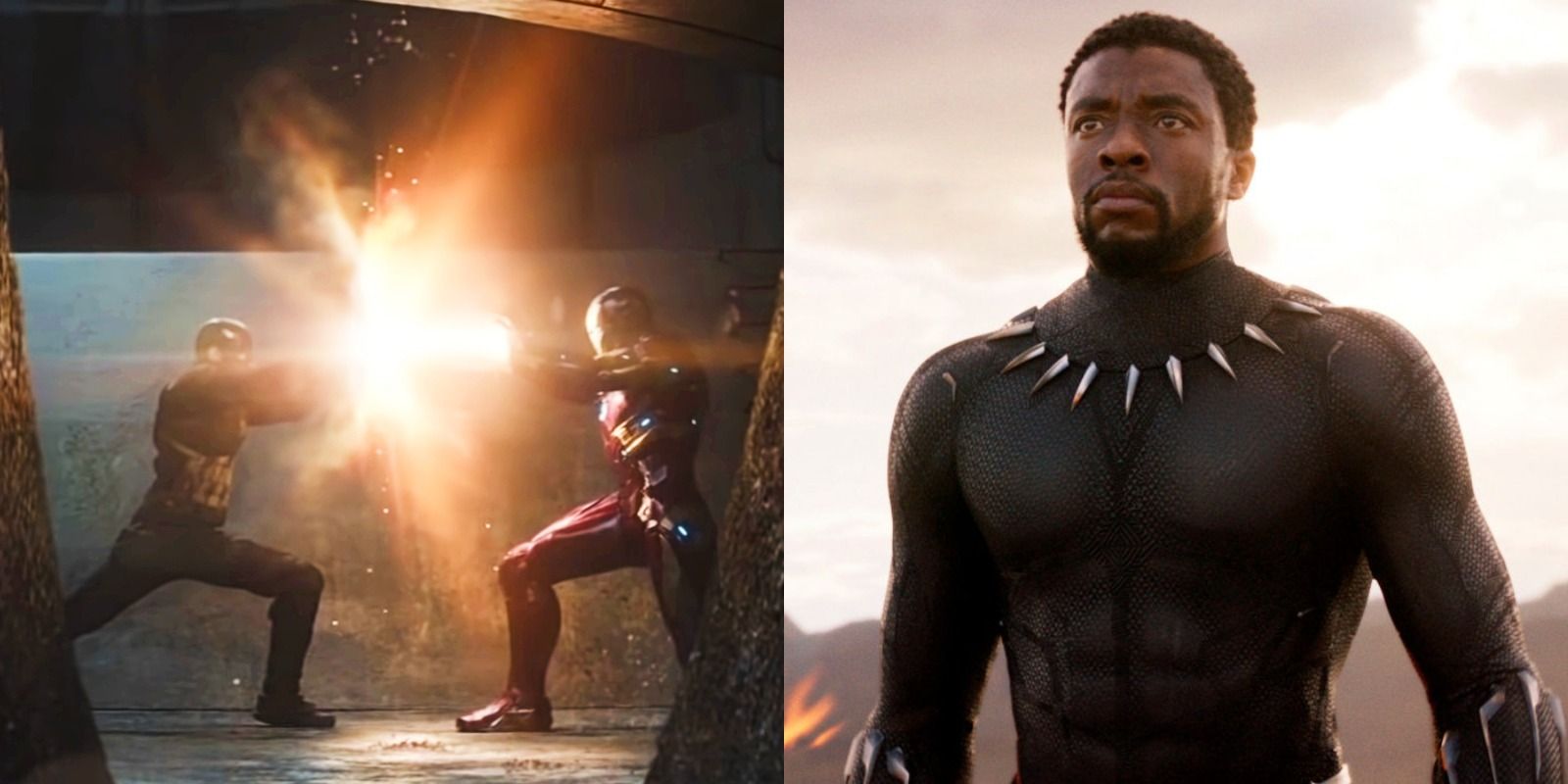 Split image of Captain America: Civil War and Black Panther