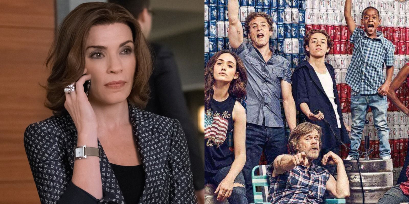Split image of The Good Wife and Shameless