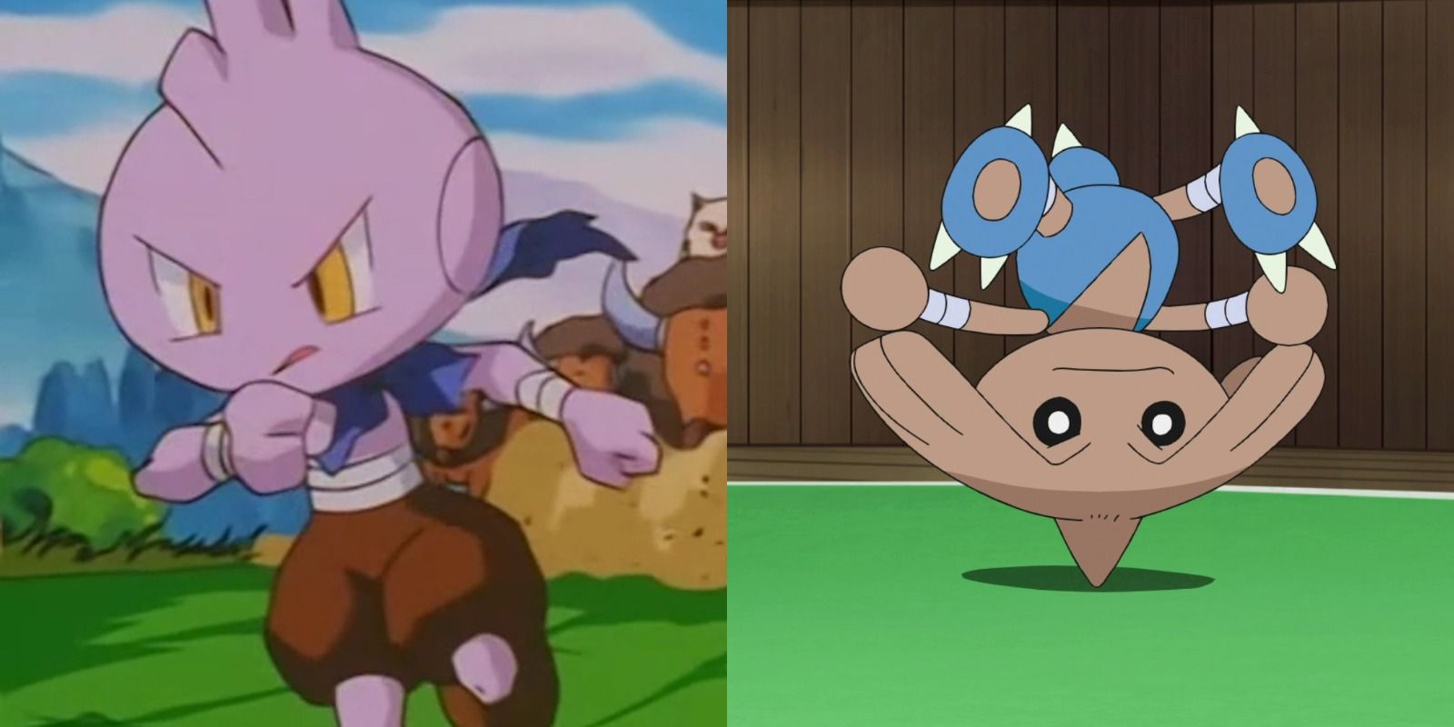 Split image of Tyrogue and Hitmontop from Pokemon