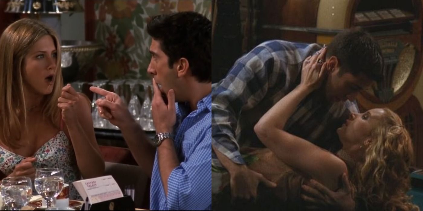 Split image of Ross Rachel and Phoebe
