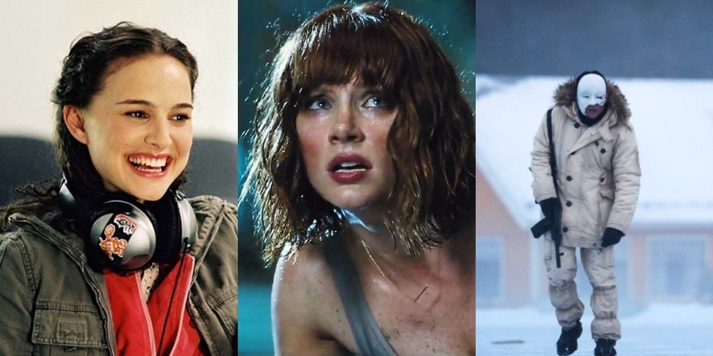Split image of Sam in Garden State, Claire in Jurassic World, and Safin in No Time To Die