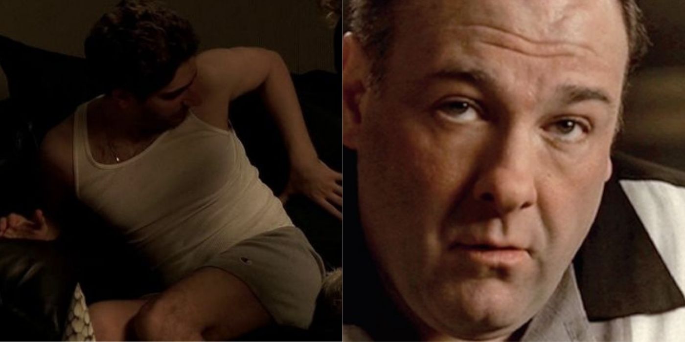 Split image of moments from the Sopranos