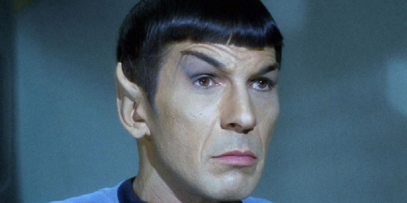 Spock with a raised eyebrow in Star Trek