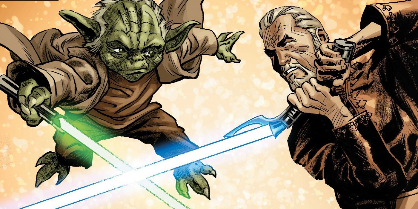 Count Dooku fights Yoda in Star Wars comics