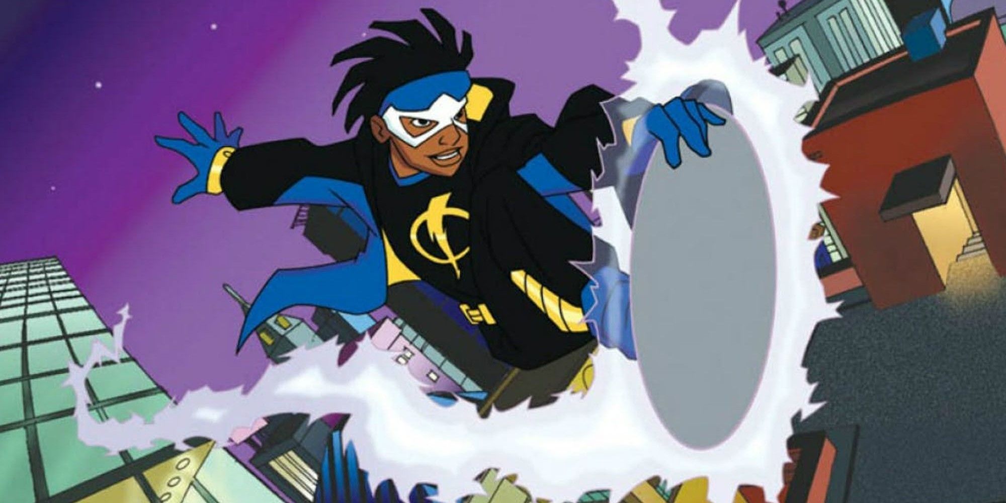 Static on his flying disc in Static Shock