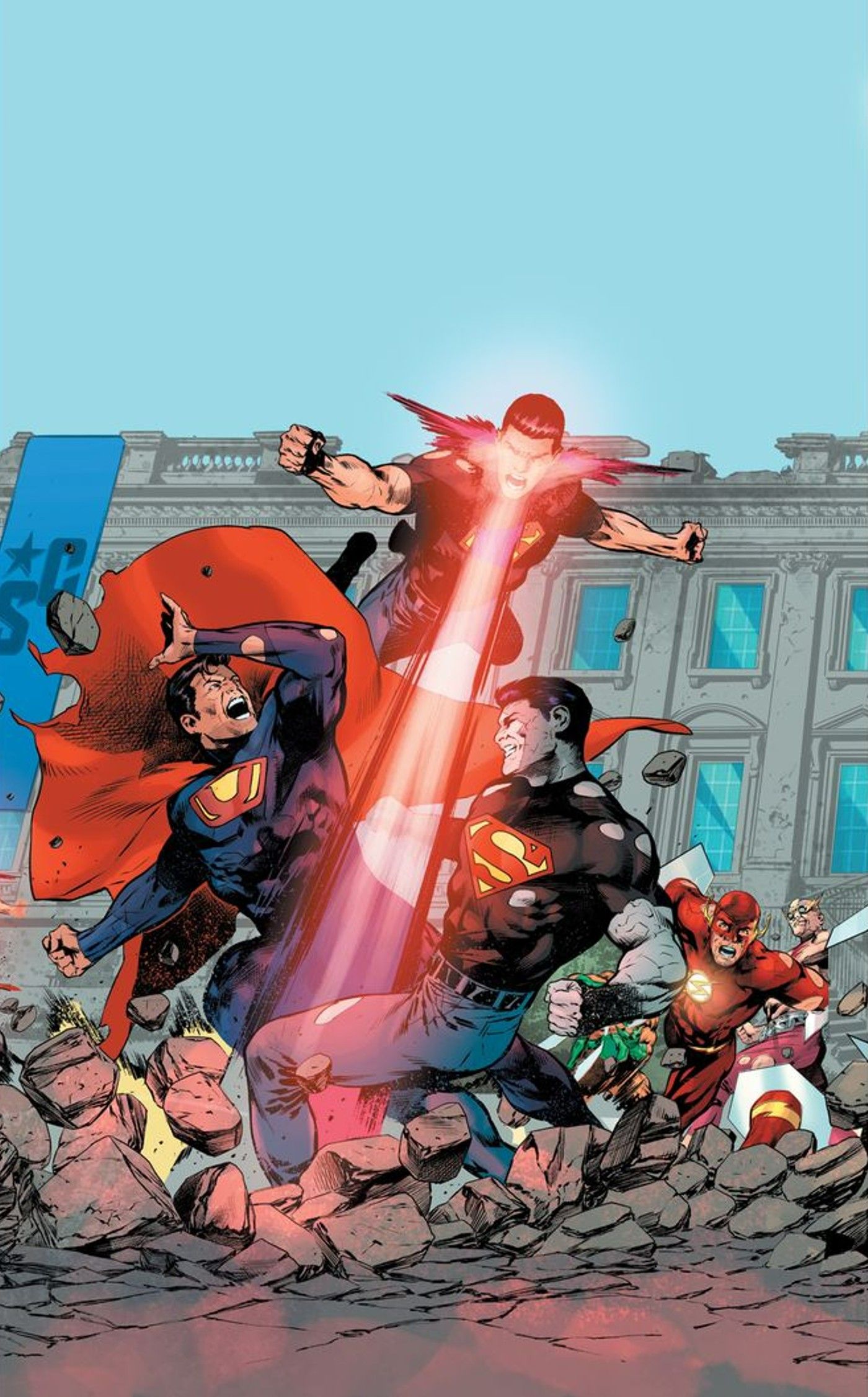 War for Earth-3 alternate cover with Superboy and Clones.