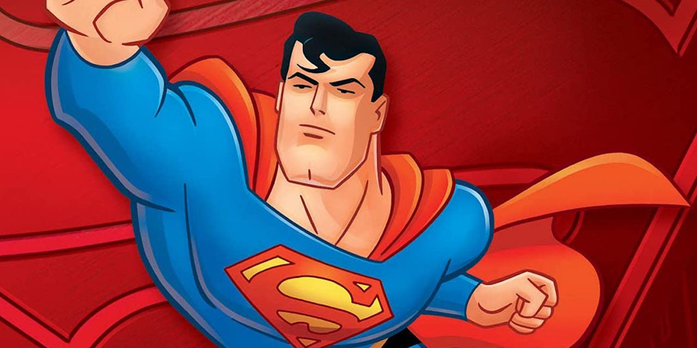 Superman flying in his animated series.