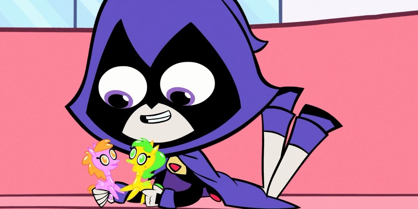 Raven playing with two Pretty Pretty Pegasi in Teen Titans GO