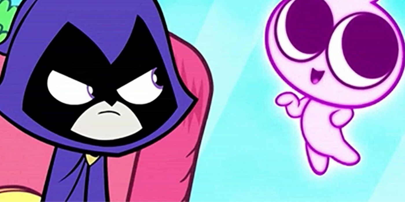 Raven angrily looks at the Whisperer in Teen Titans GO